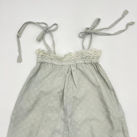 Akshu and Ing‎ Romper Overalls Tie Shoulders Gray Dots Lace Toddler Girl - Picture 8 of 10
